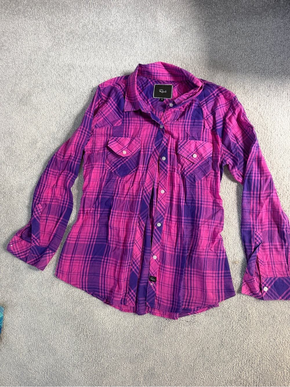 Rails Pink & Purple Plaid Button-Up Shirt